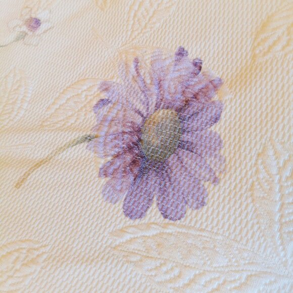Vintage West Point Stevens Queen Duvet Cover Yellow Embossed Purple Daisies  USA - Picture 6 of 12